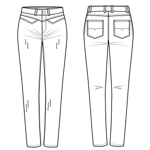 Fashion sewing patterns for Jeans pants 7047